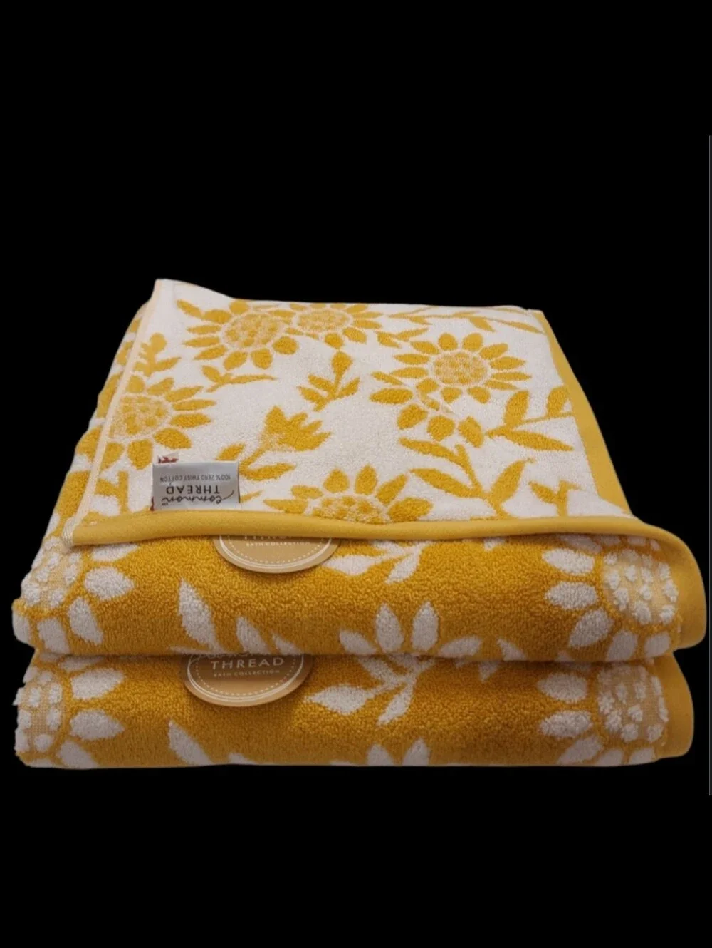 6pc Fall SUNFLOWER BATH HAND TIP TOWEL SET Zero Twist Cotton Common Thread NEW